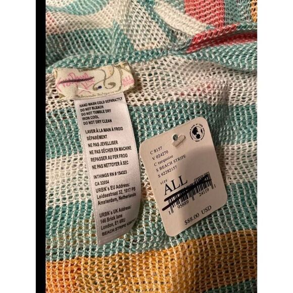 Free People Tan Lines Woven Kimono Size OS - Picture 8 of 8